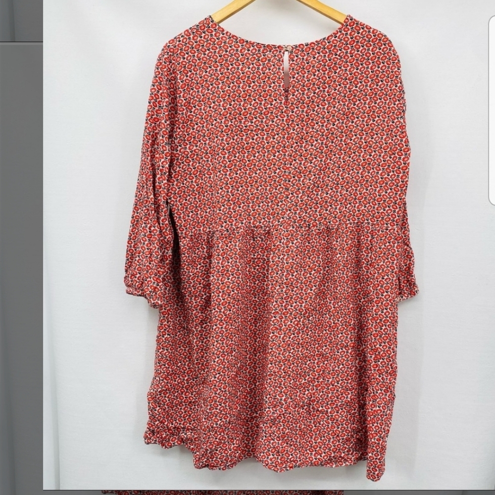 Old Navy Pink Red Blue Floral Printed Ruffle Blouse Tunic XXL